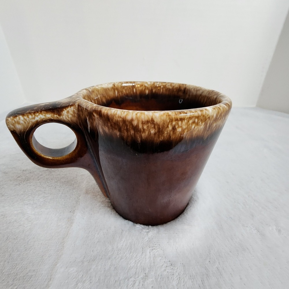 Vintage Hull Pottery Brown Drip‎ Glaze Oven Proof Coffee Cup/Mug 3.5" USA